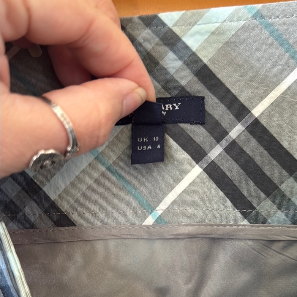 Burberry Blue and Black Knee-Length Pencil Skirt - Picture 6 of 9